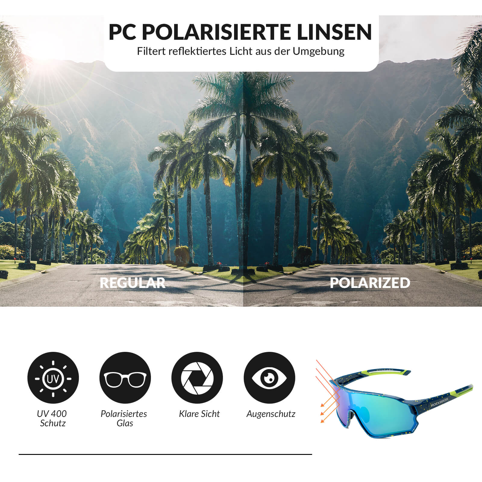 Fahrradbrille Polarisiert UV400 Schutz Ultraleicht - Image 6