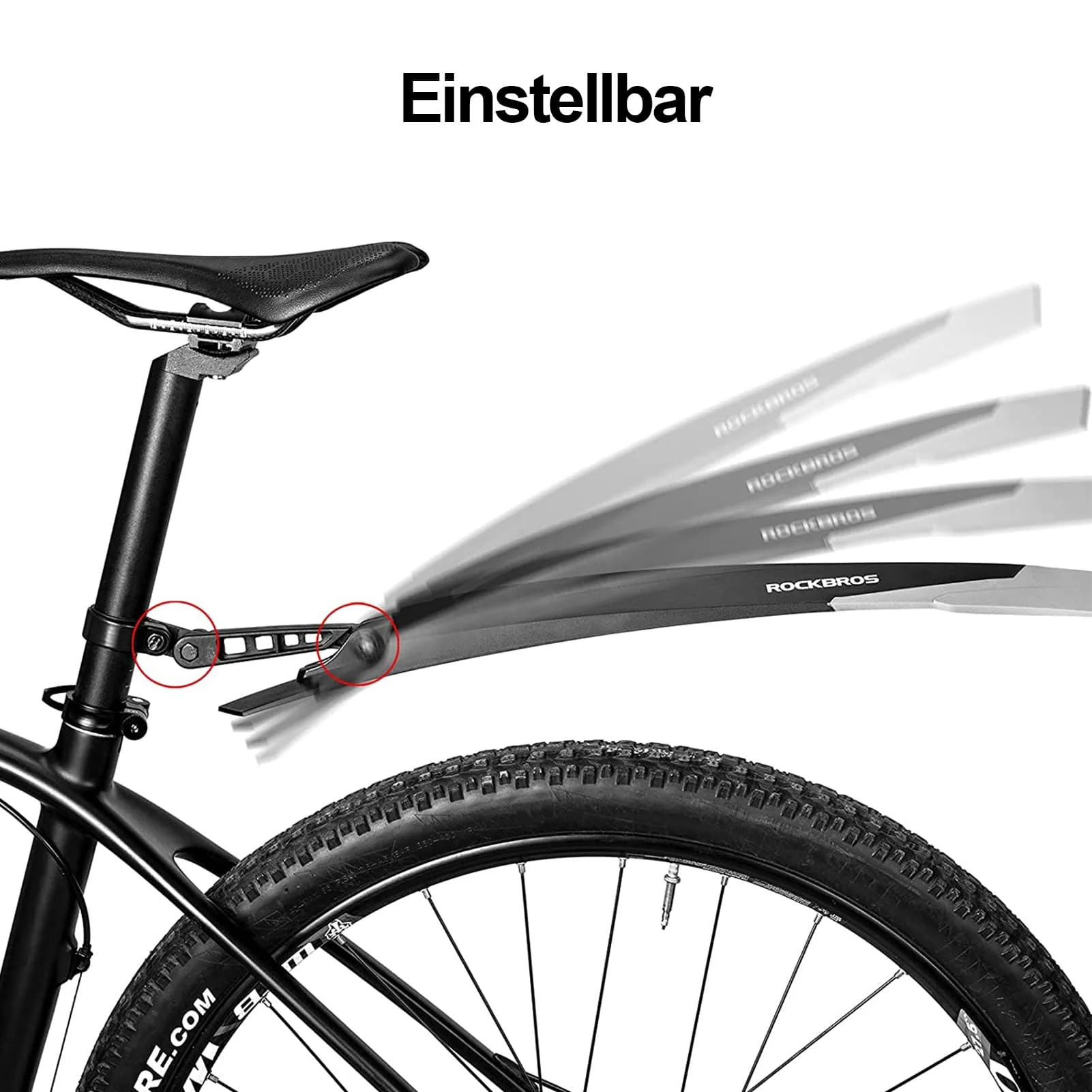 ROCKBROS Fahrrad Schutzblech Set MTB Spritzschutz aus PP und Gummi - Image 5