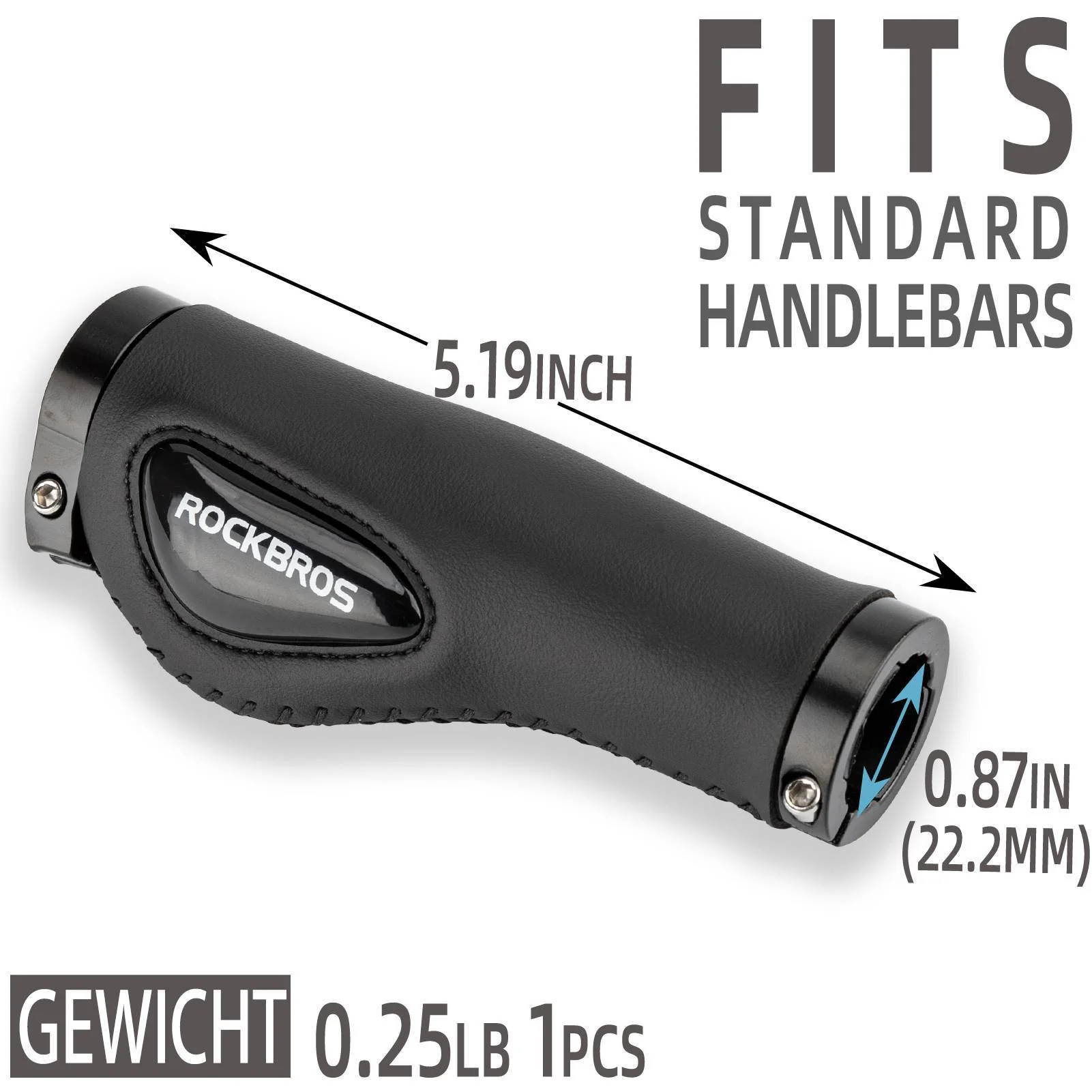 ROCKBROS Fahrradgriffe Ledergriffe für Lenker mit 22,2 mm Durchmesser - Image 18