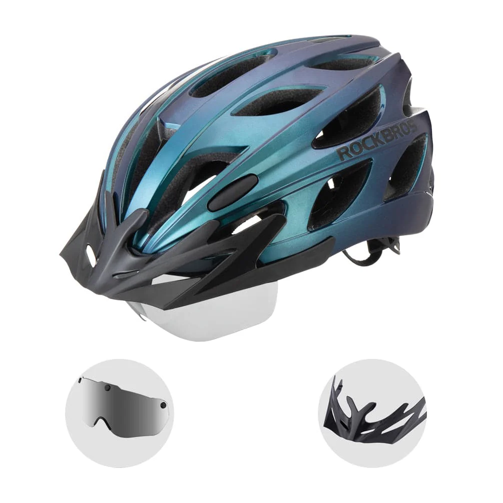 ROCKBROS Fahrradhelm mit integrierter abnehmbarer Magnetbrillen & Visier - Image 5