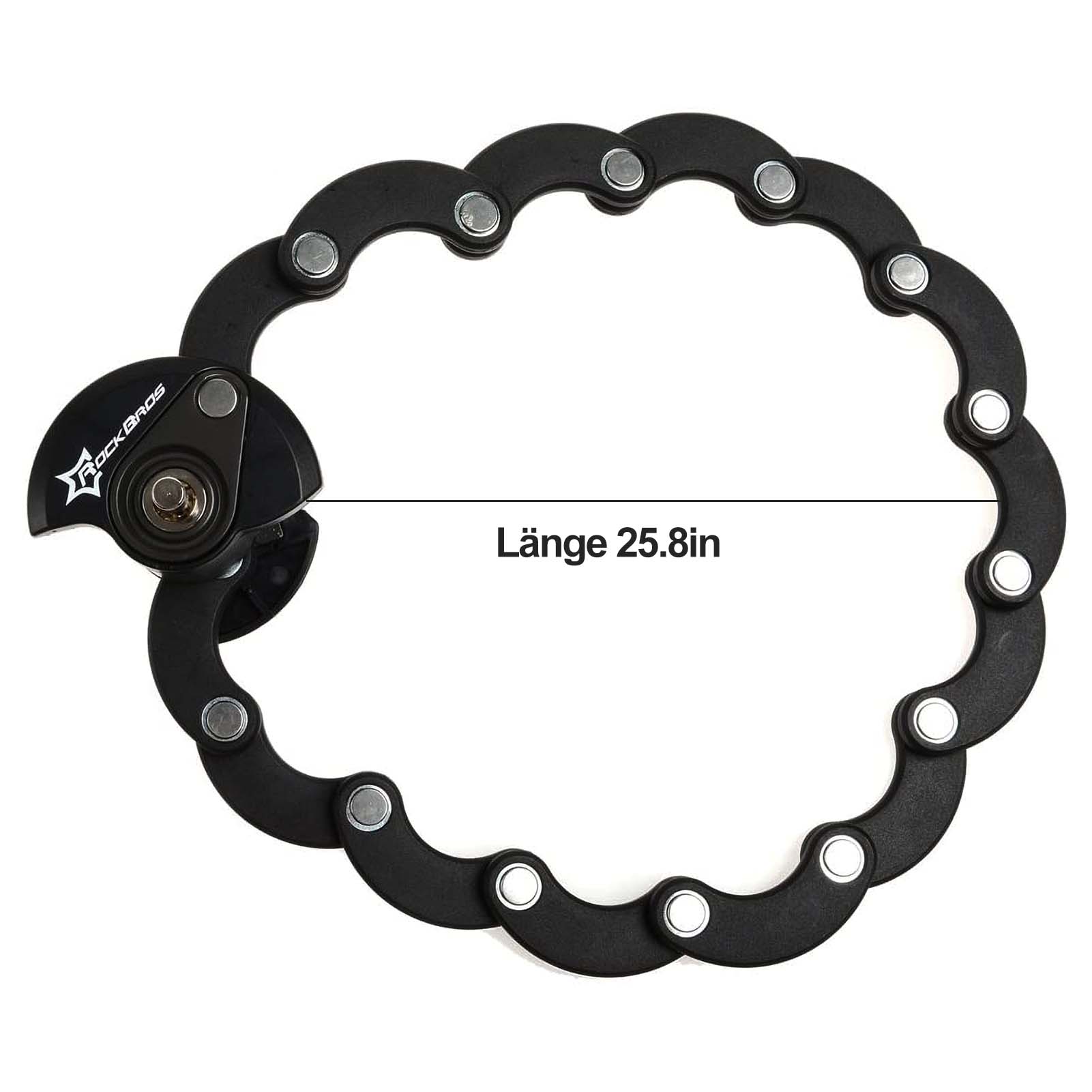 ROCKBROS Fahrradschloss Faltschloss 70 cm Lang Schwarz - Image 3