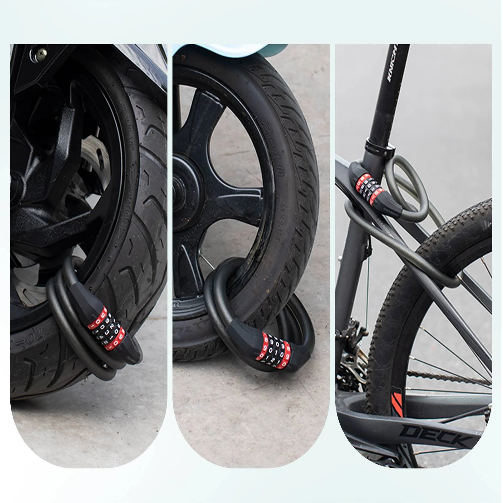 ROCKBROS Fahrradschloss mit 5-stelligem Zahlencode aus PVC und Stahl - Image 8
