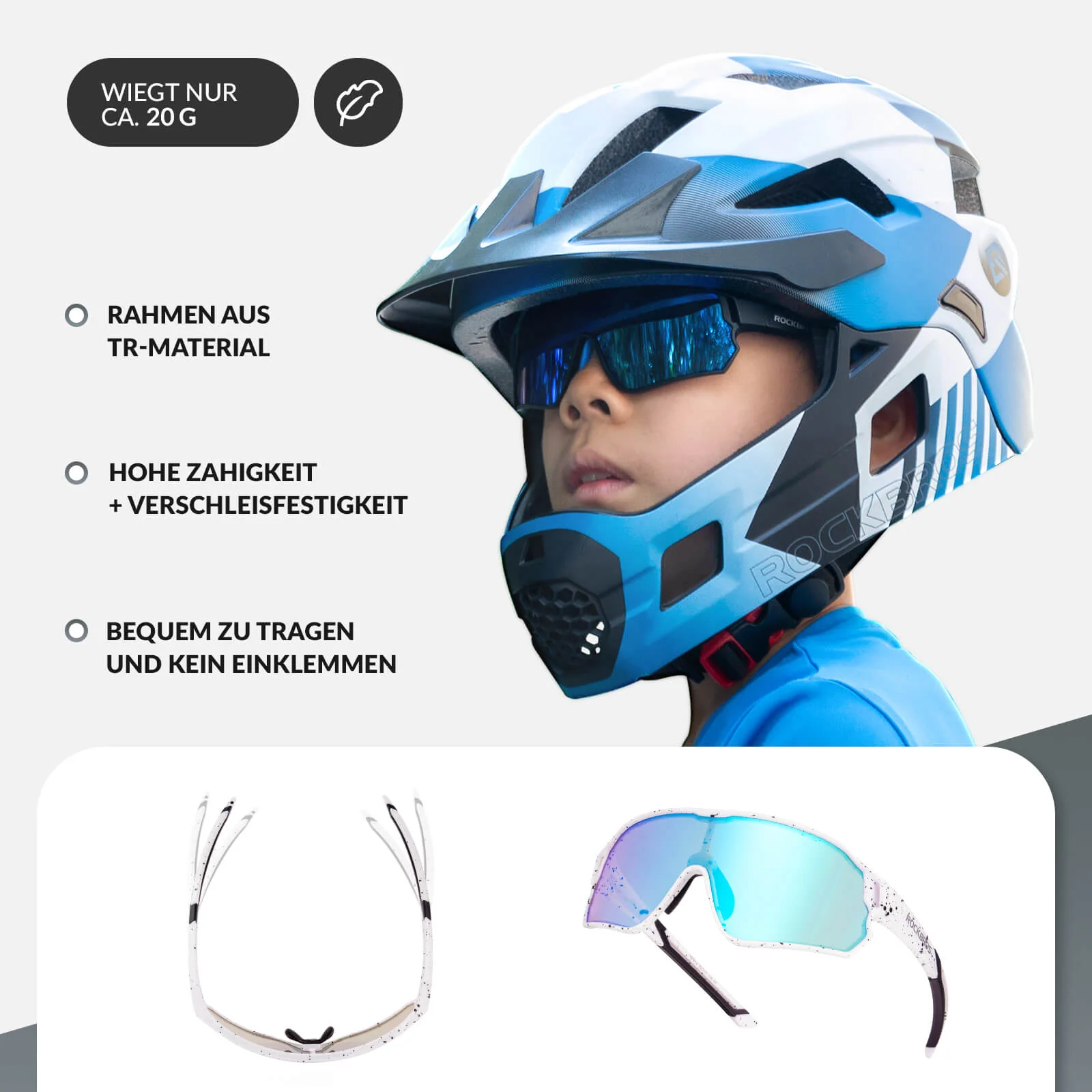 ROCKBROS Kinder Fahrradbrille UV400-Schutz Polarisierte Sonnenbrille - Image 39
