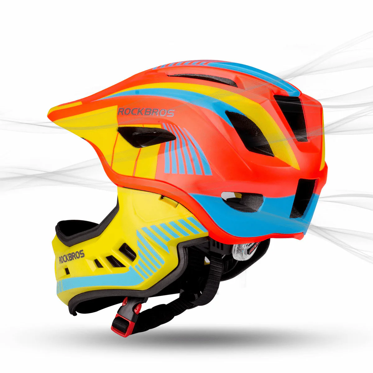 ROCKBROS Kinder helm Integriert Fahrradhelm mit Abnehmbarem Kinnschutz - Image 23