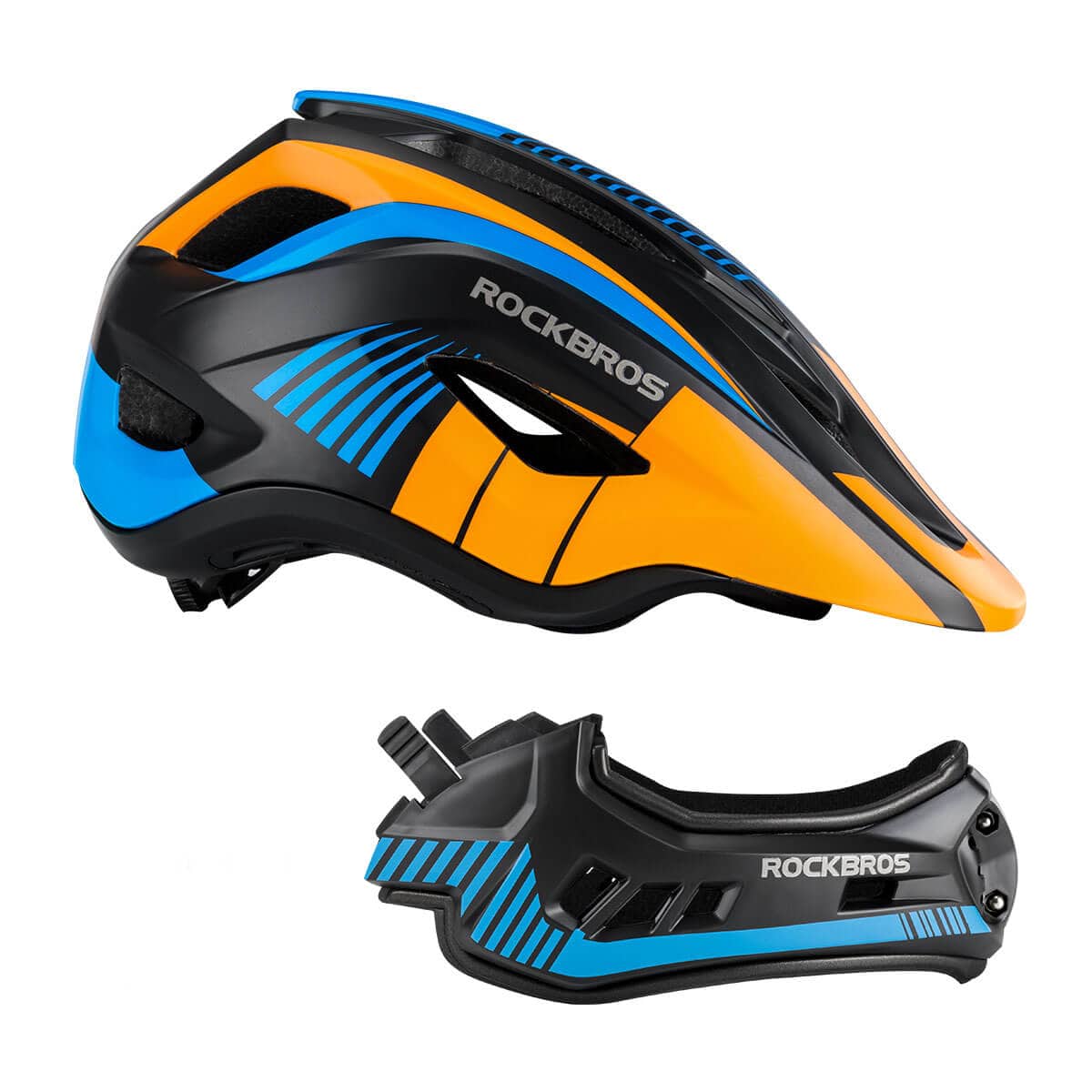 ROCKBROS Kinder helm Integriert Fahrradhelm mit Abnehmbarem Kinnschutz - Image 7