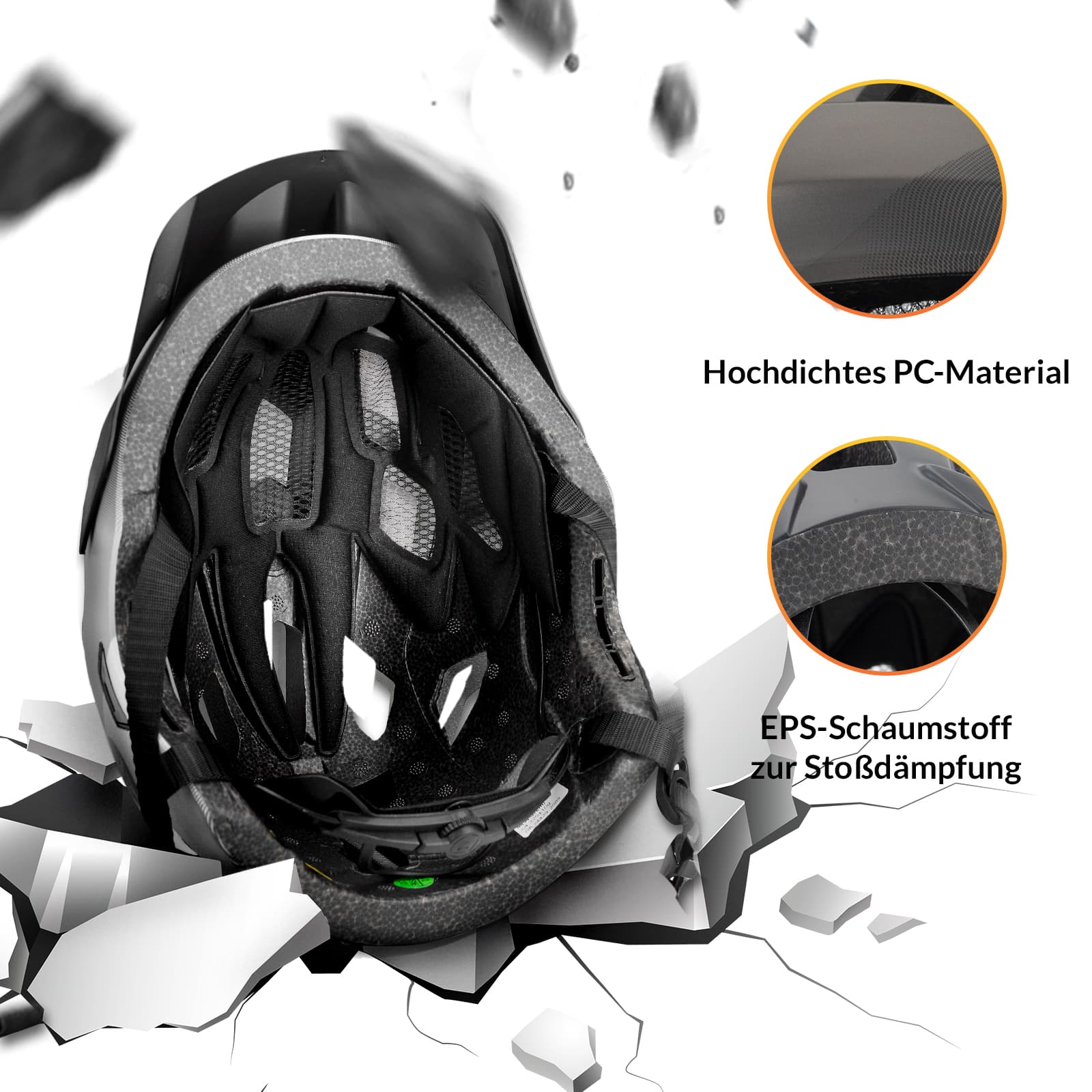 ROCKBROS Kinderhelm BMX MTB Downhill Helm mit Abnehmbarem Kinnschutz und Krempe - Image 11