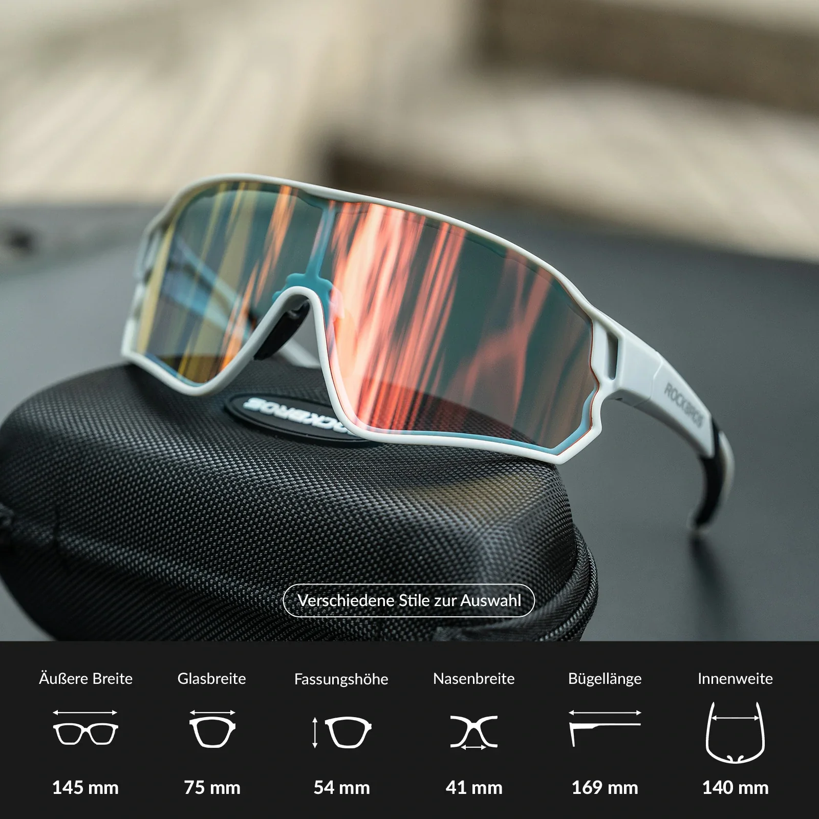 ROCKBROS Photochrome Sonnenbrille Fahrradbrille UV400-Schutz Unisex - Image 29