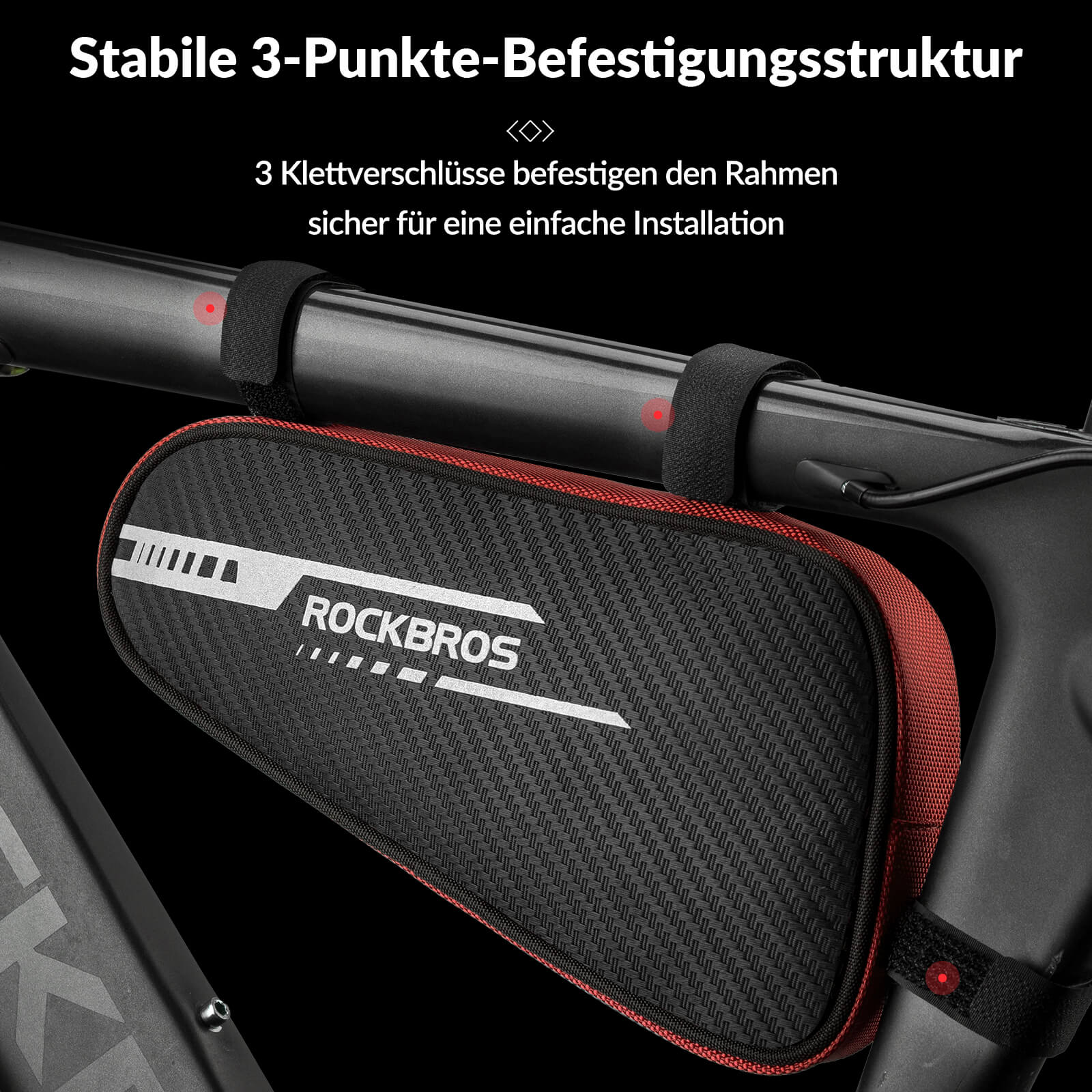 ROCKBROS Rahmentasche wasserdicht Dreieckstasche für MTB & Rennräder 1,2L - Image 15