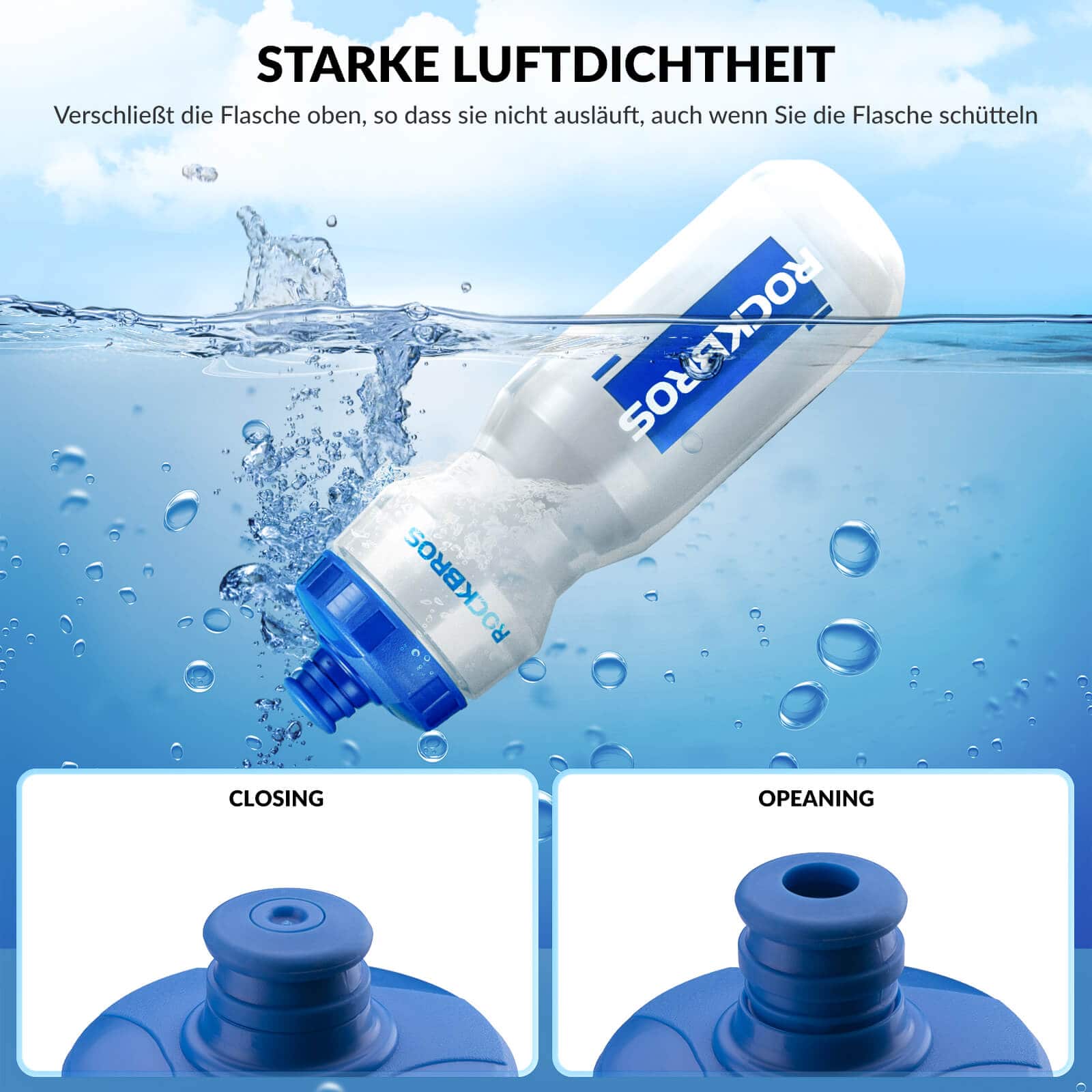ROCKBROS Sport Trinkflasche 750ml Fahrrad Wasserflasche BPA-Frei - Image 15