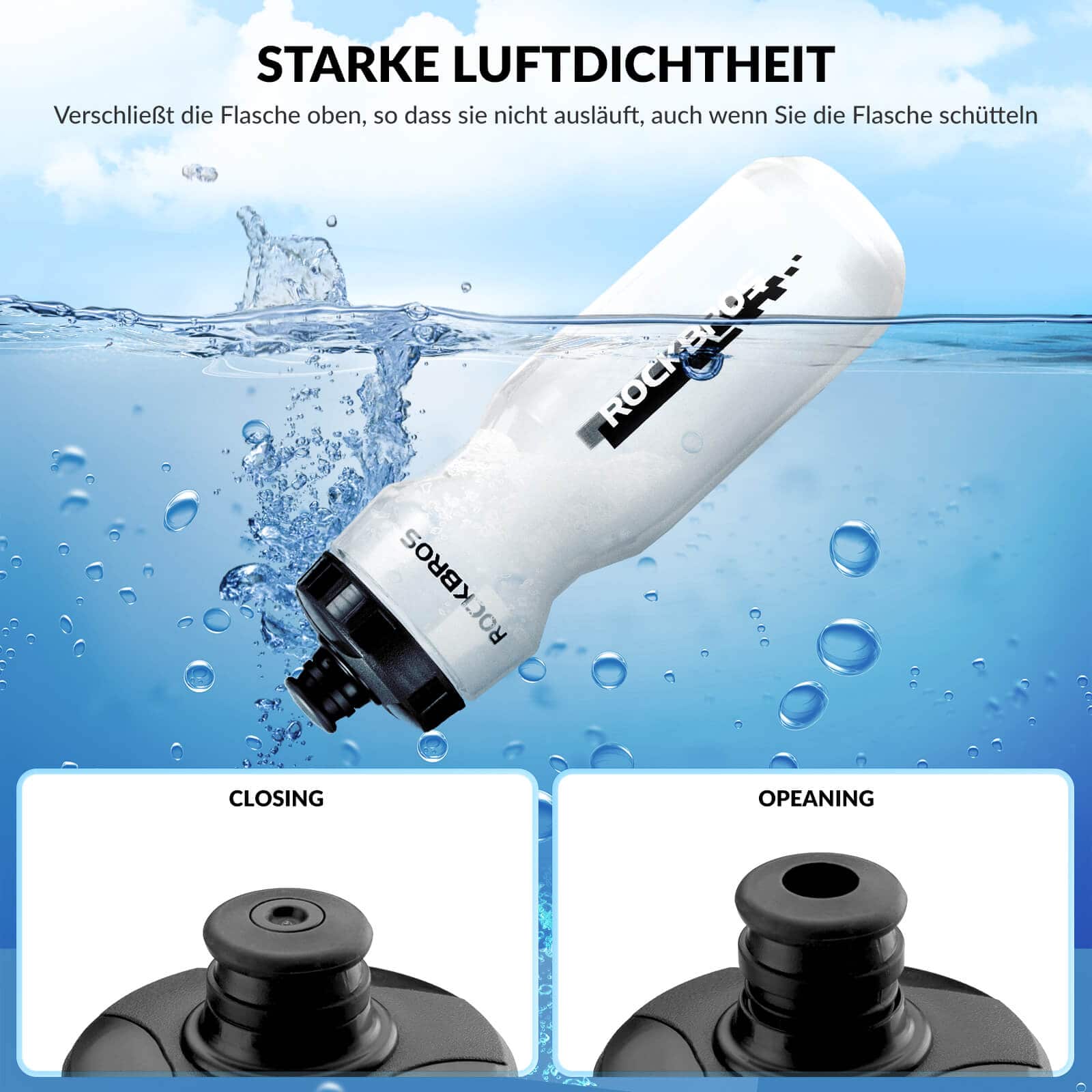 ROCKBROS Sport Trinkflasche 750ml Fahrrad Wasserflasche BPA-Frei - Image 20