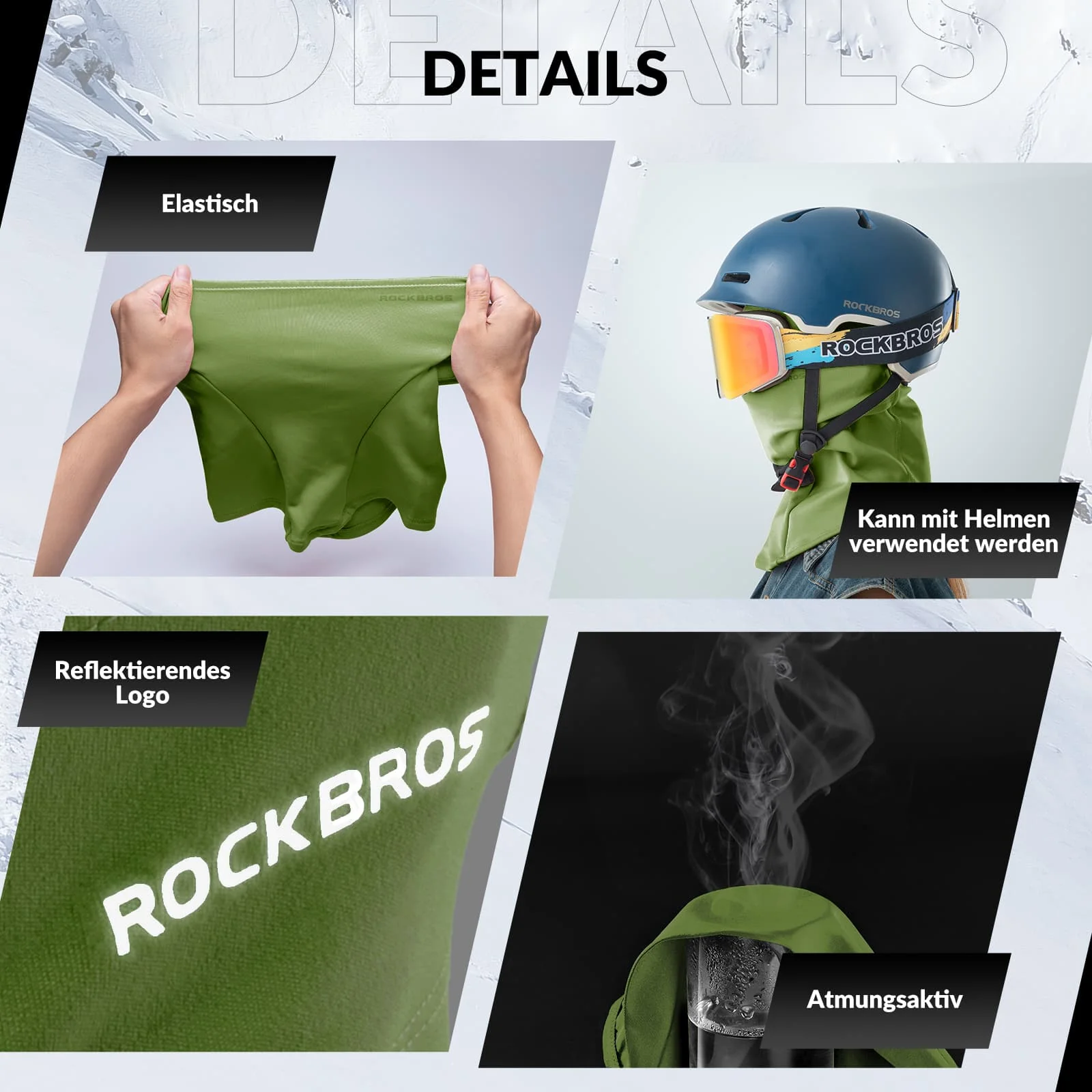 ROCKBROS Sturmhaube Herbst Winter Balaclava für Outdoorsports Unisex - Image 40
