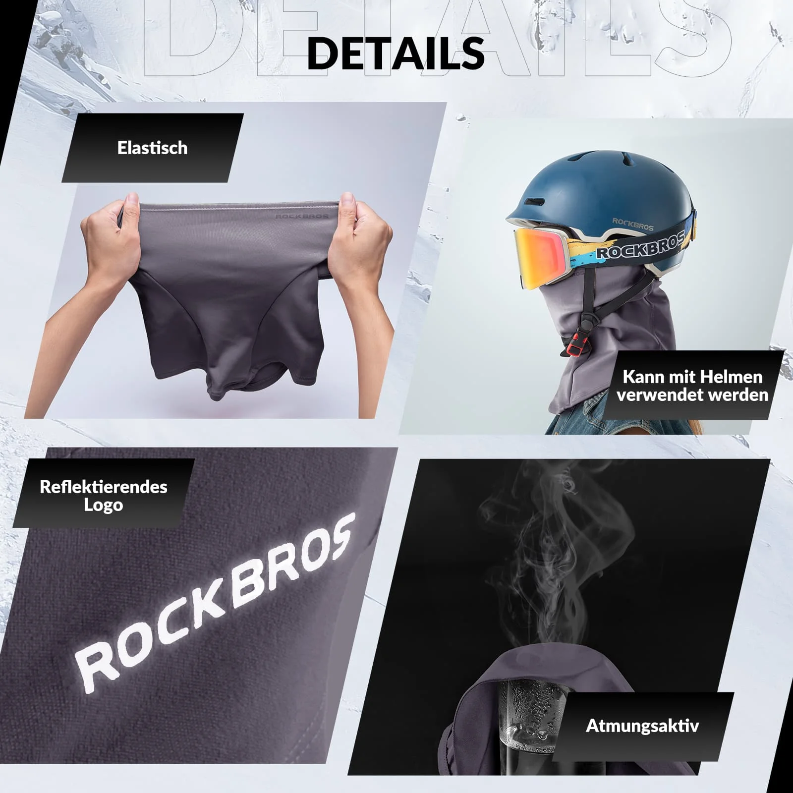 ROCKBROS Sturmhaube Herbst Winter Balaclava für Outdoorsports Unisex - Image 63