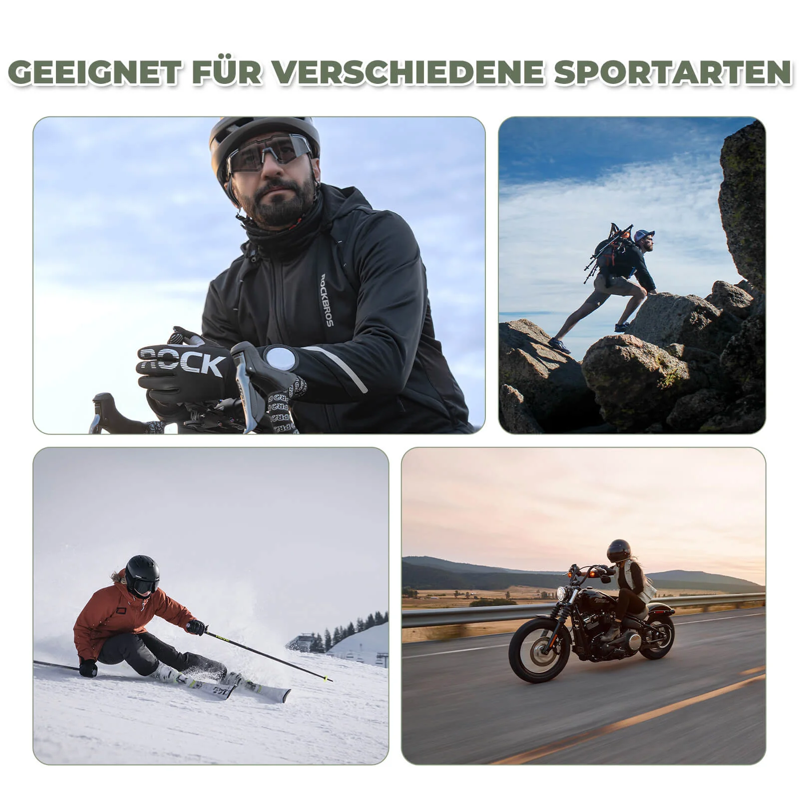 ROCKBROS Vollfinger Handschuhe Fahrradhandschuhe mit Touchscreenfunktion - Image 9