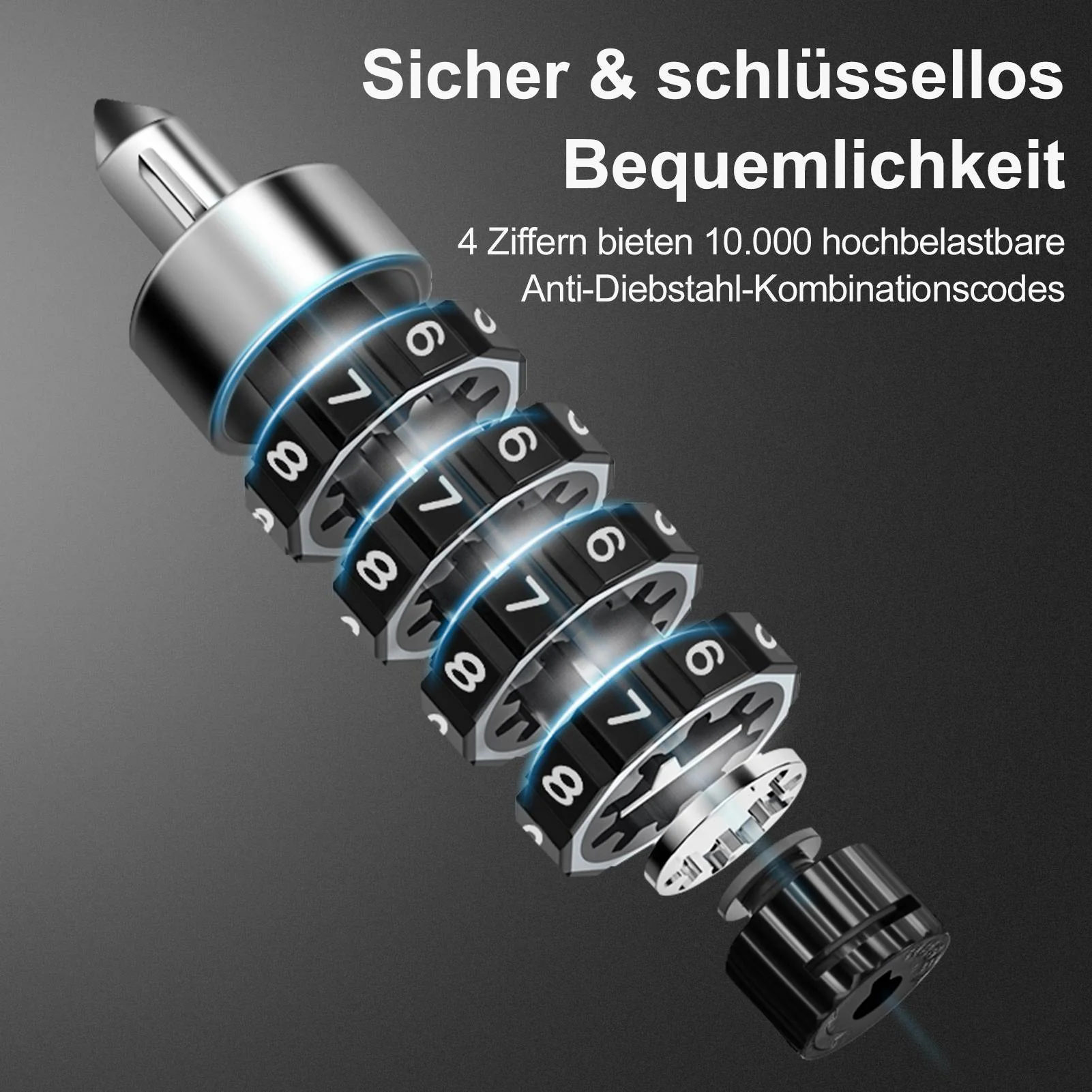 ROCKBROS Zahlenschloss mit 4-stelligem Zahlencode 96 cm Länge - Image 5